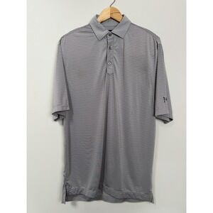 Footjoy Mens Performance Grey Stripe Polo Golf Shirt‎ Size Medium Paako Ridge
